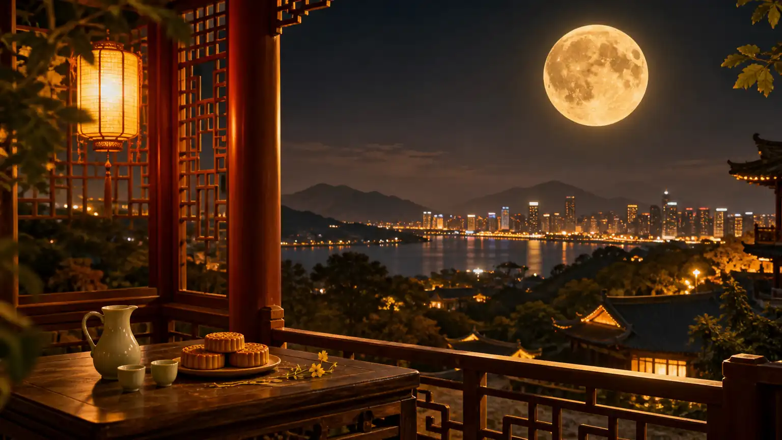 中秋人间明月场景图