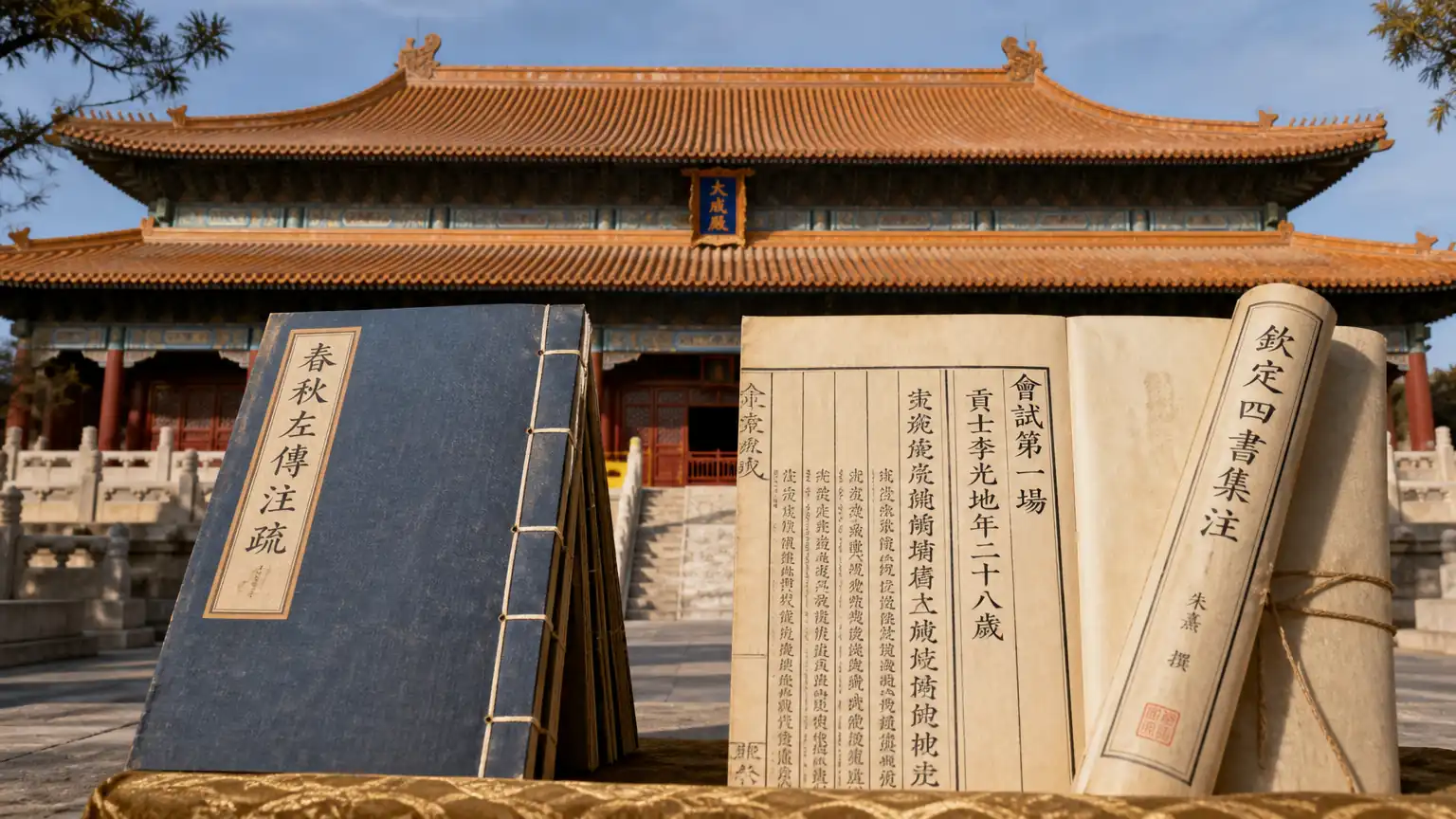 孔庙从祀与科举文化场景图