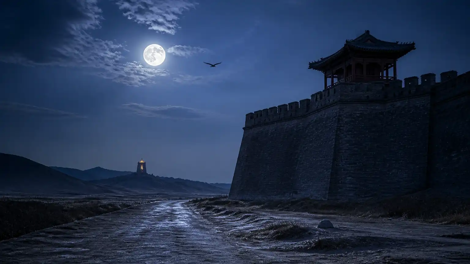 白露边城月夜忆弟图