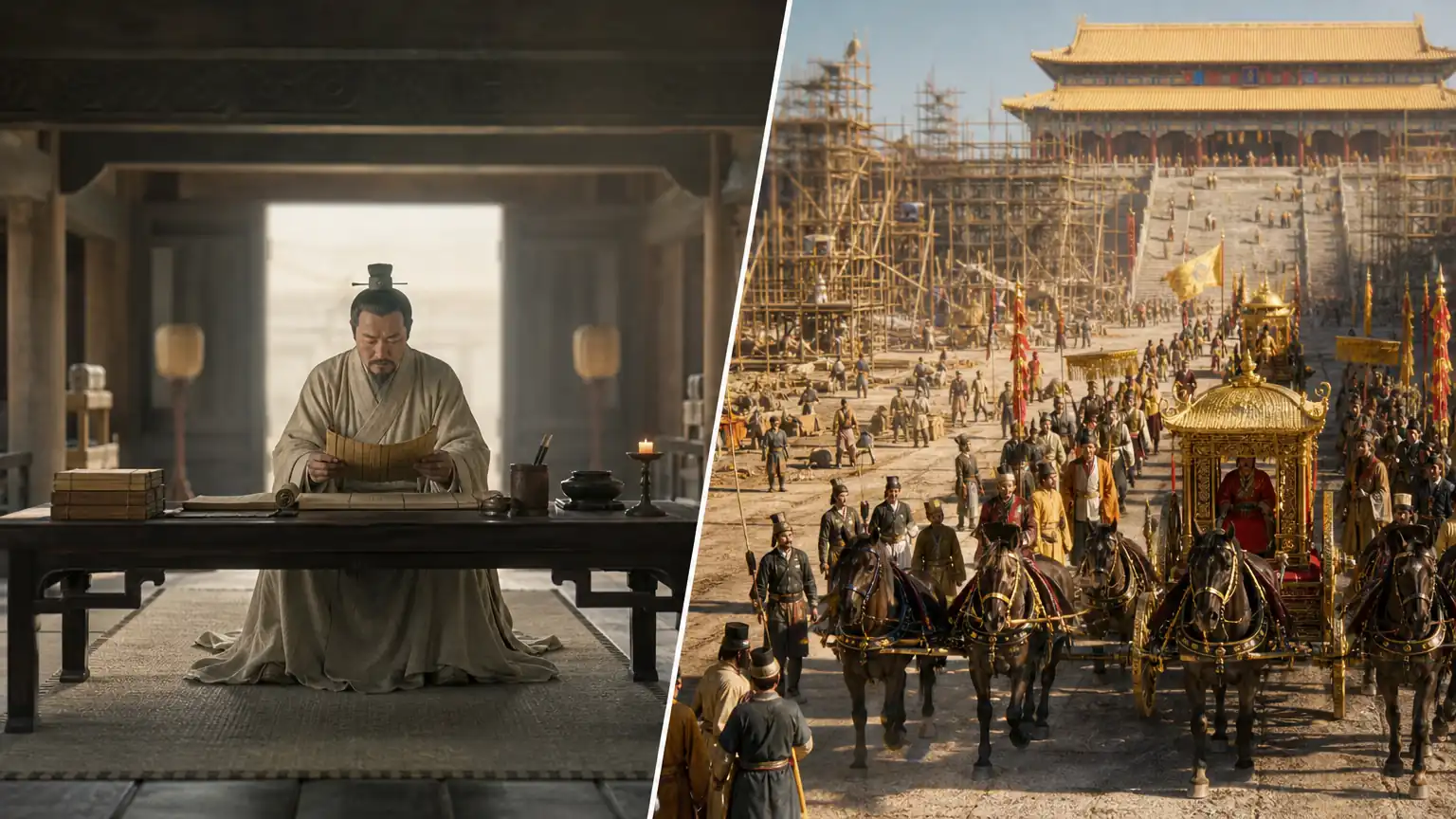 贞观君臣今昔对照意象图