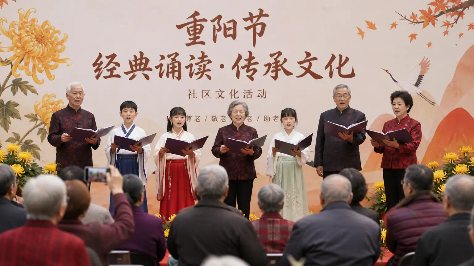 重阳诗会歌咏场景图