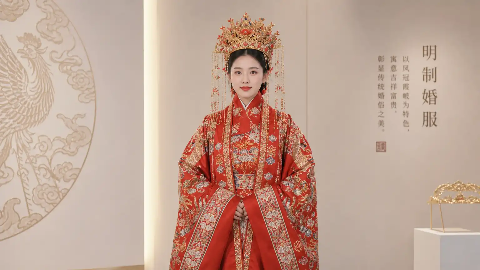 明制凤冠霞帔婚服细节图