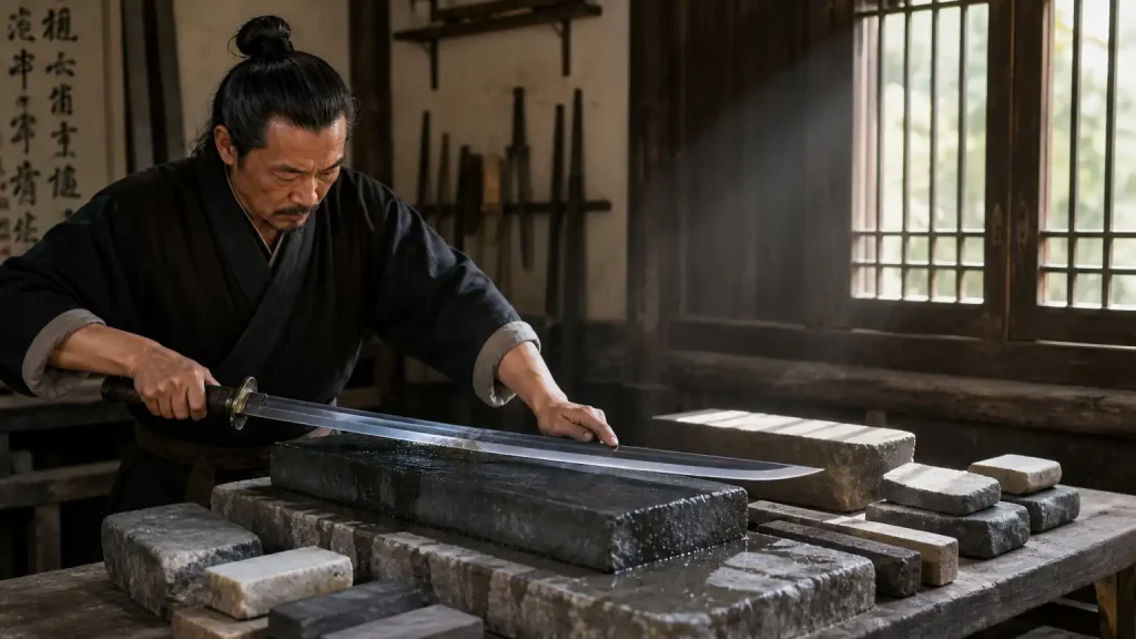 古代磨砺技术与兵刃锋利度的保持