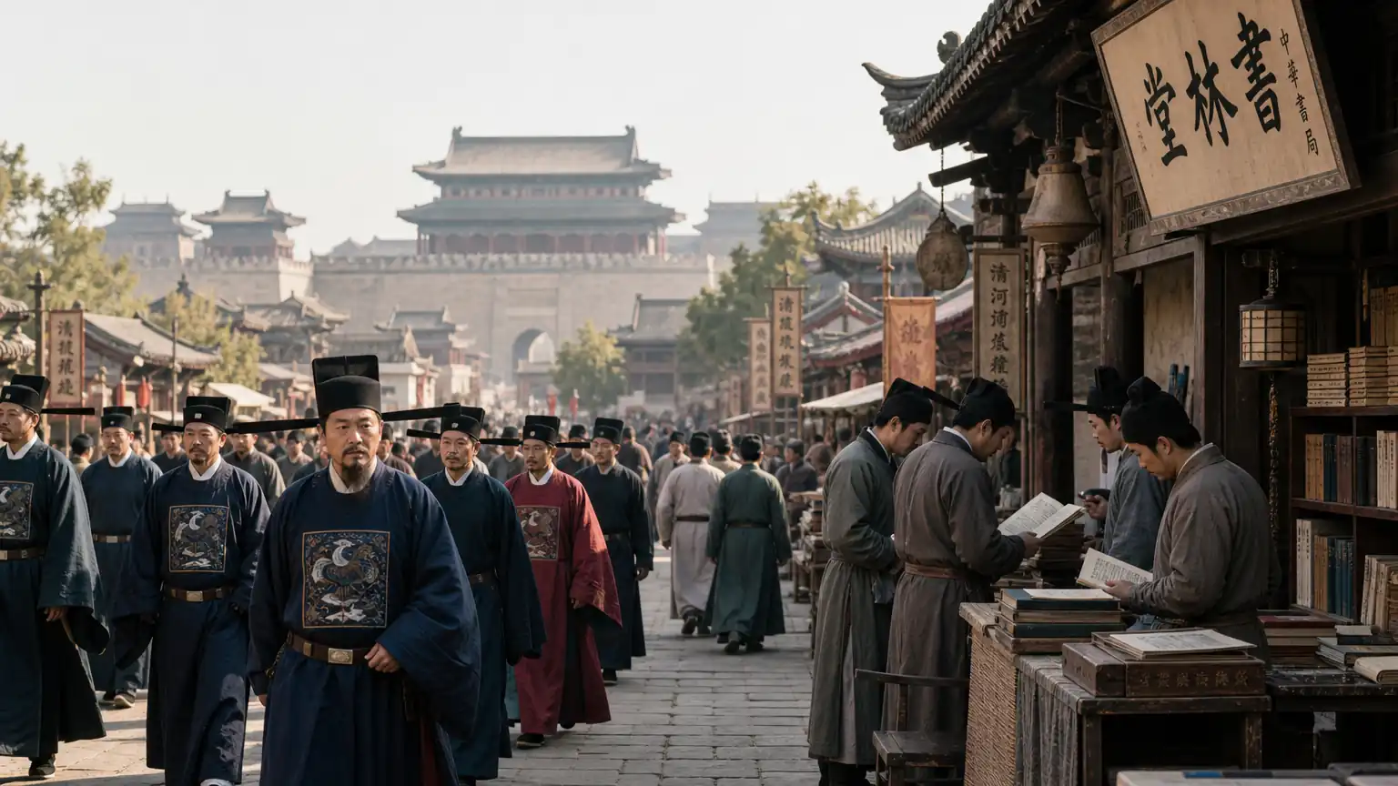 北宋都城与文官治国场景复原图