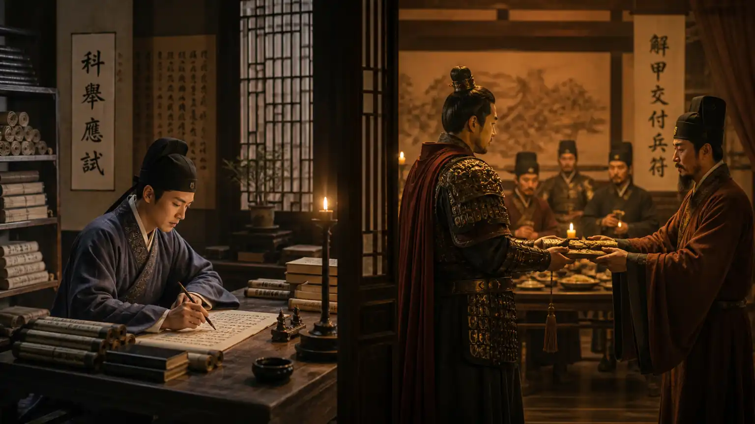宋代重文轻武对比图