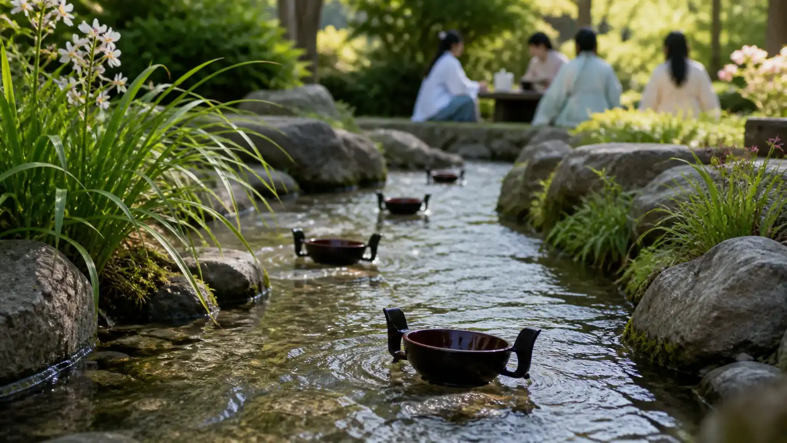 曲水流觞节俗场景图