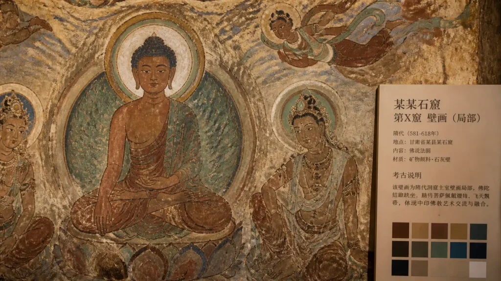 佛教壁画中的中国山水与印度人物
