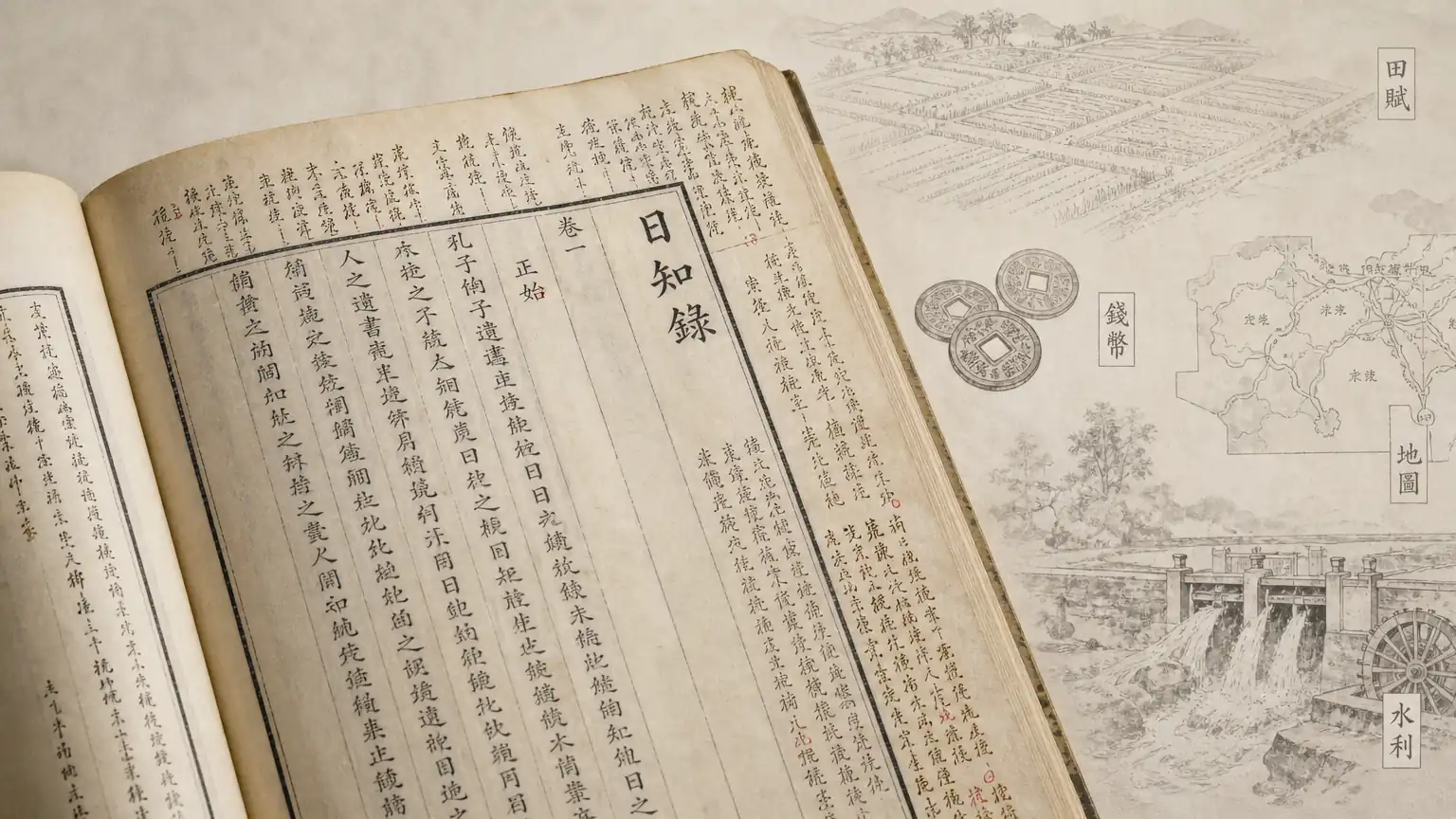 日知录札记与经世实学图