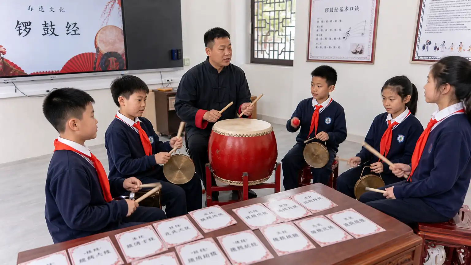 锣鼓节奏互动教学图