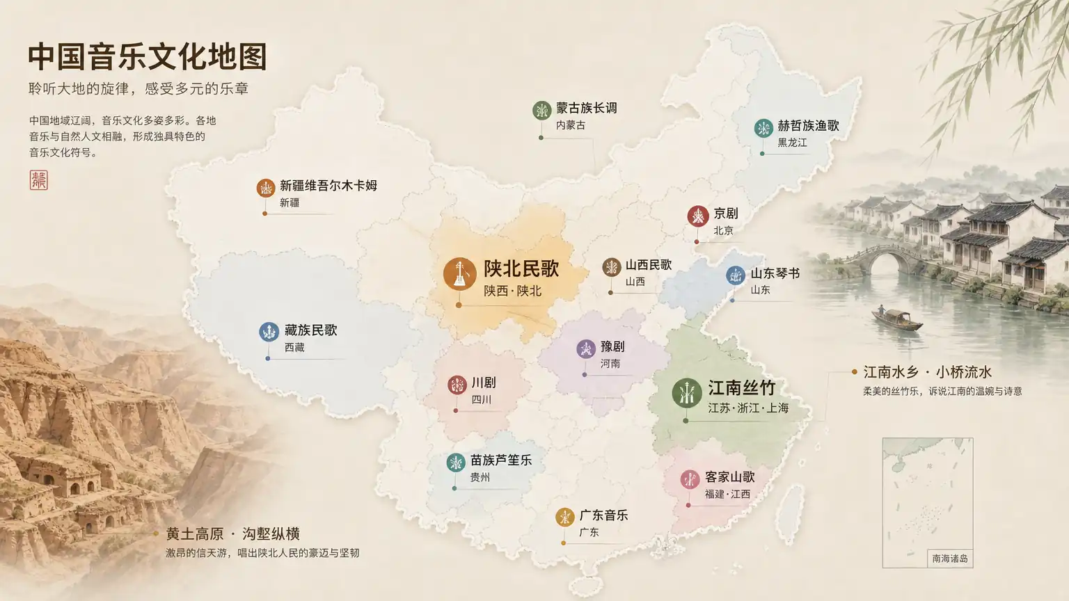 中国地域音乐地图示意图
