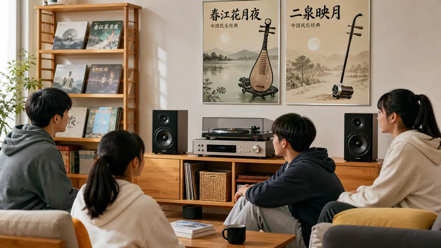 青少年聆听中国经典民乐场景图