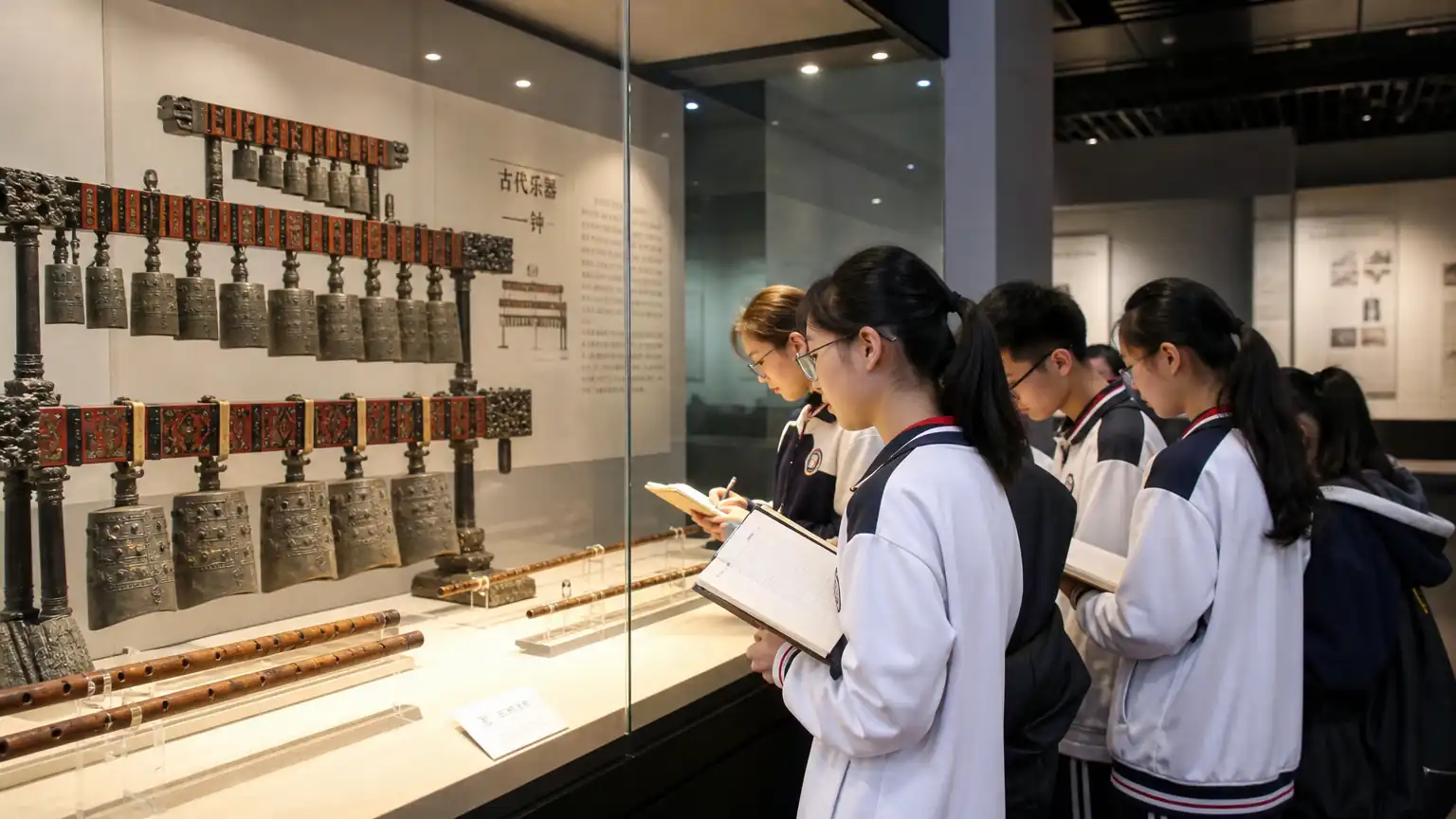 博物馆古代乐器展厅场景图