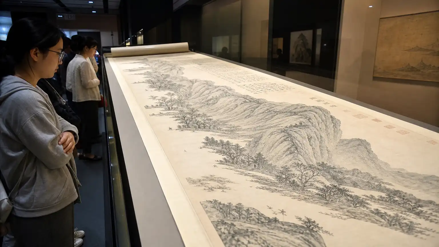 富春山居图与披麻皴传承示意图
