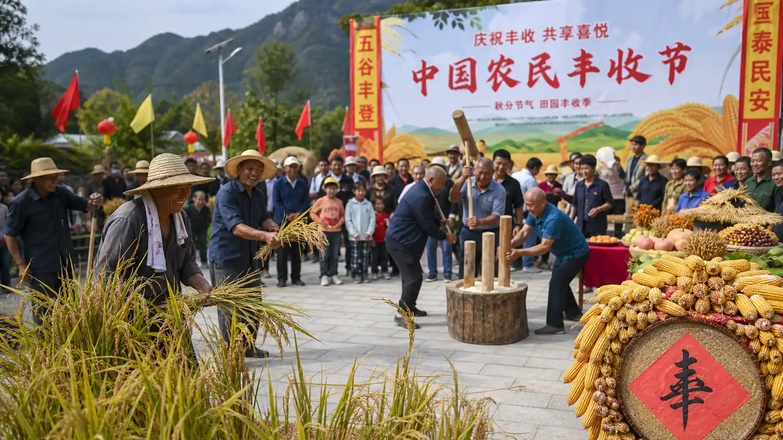 中国农民丰收节庆祝场景图