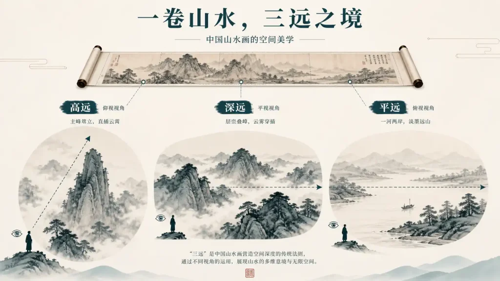 国画三远法构图实操练习