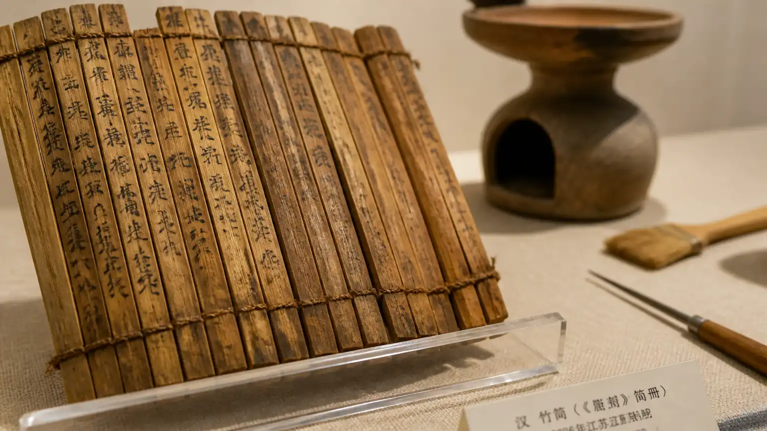 银雀山汉简《孙子兵法》出土场景图