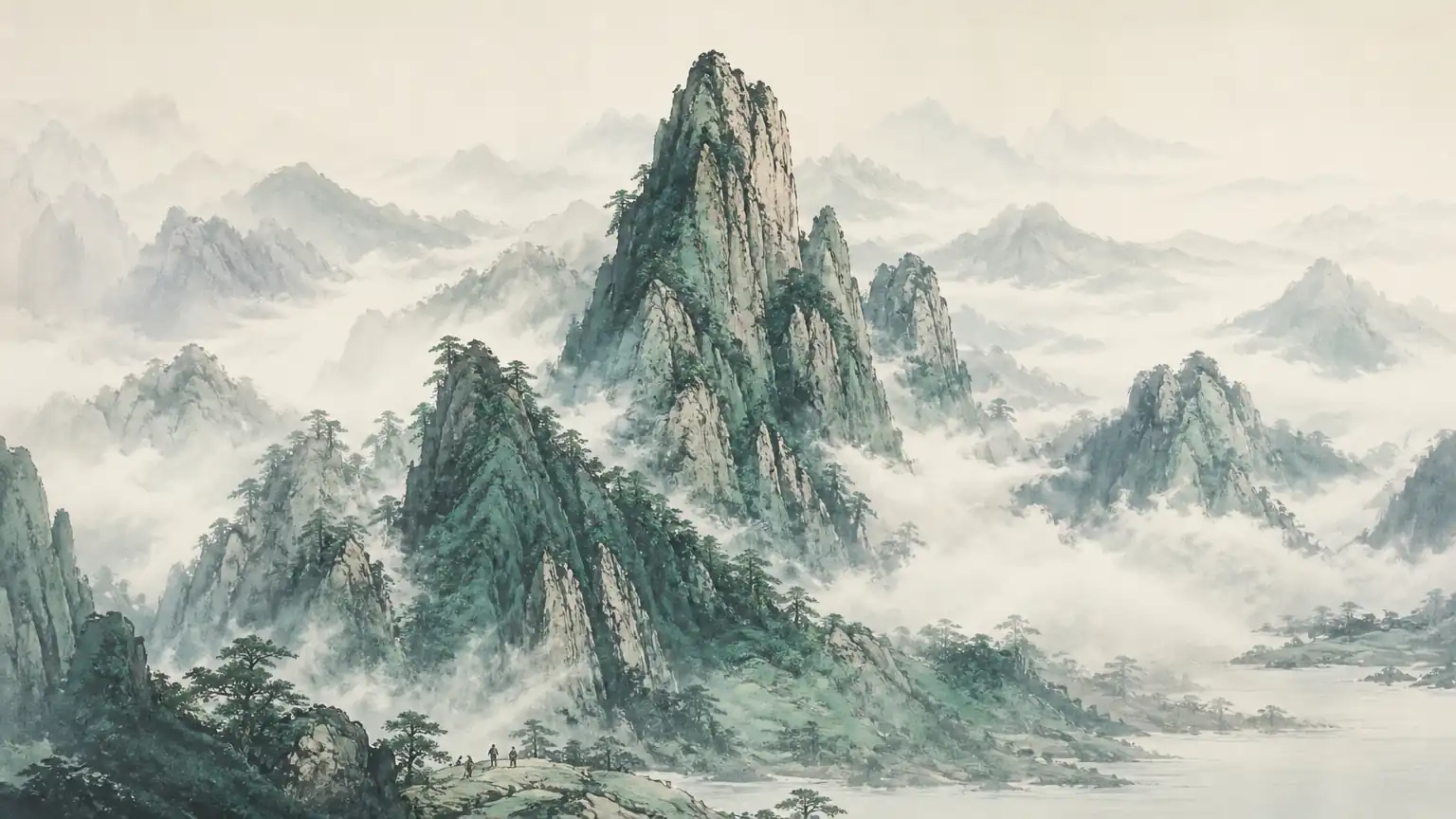 三远合一山水意境图
