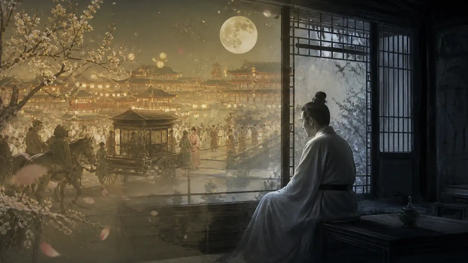 李煜汴京囚居旧梦图