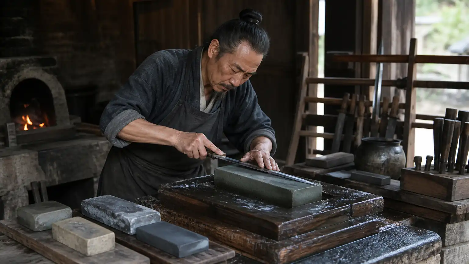 古代磨砺技术与兵刃锋利度的保持